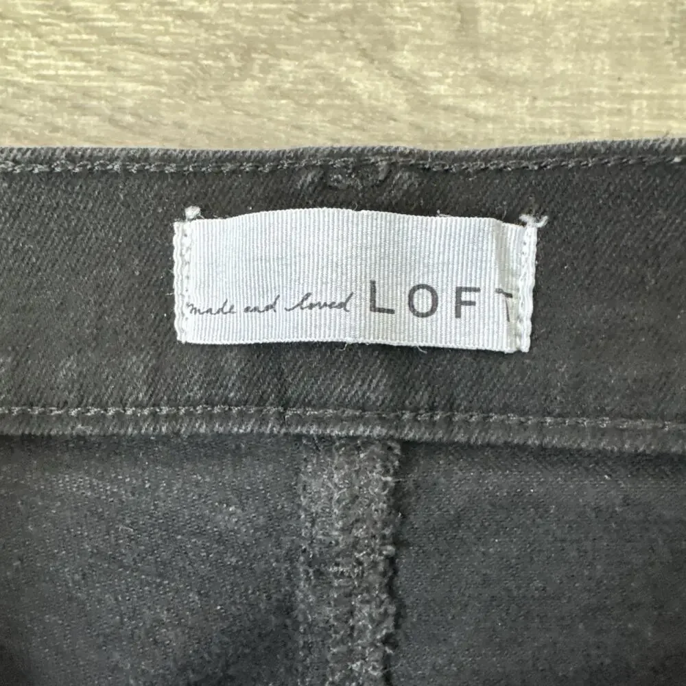 LOFT The Skinny Denim Jeans High Rise Black Wash sz 26/2